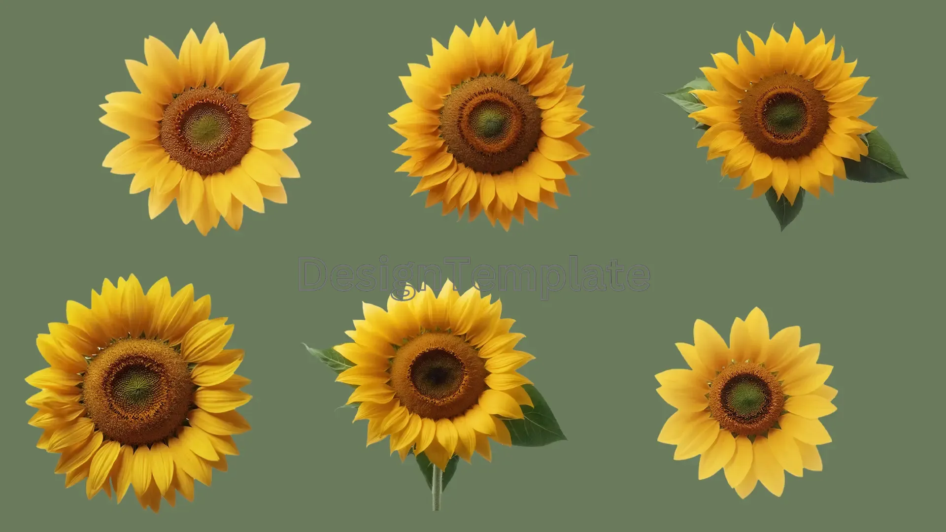 Sunflowers 3D Design Elements Pack image